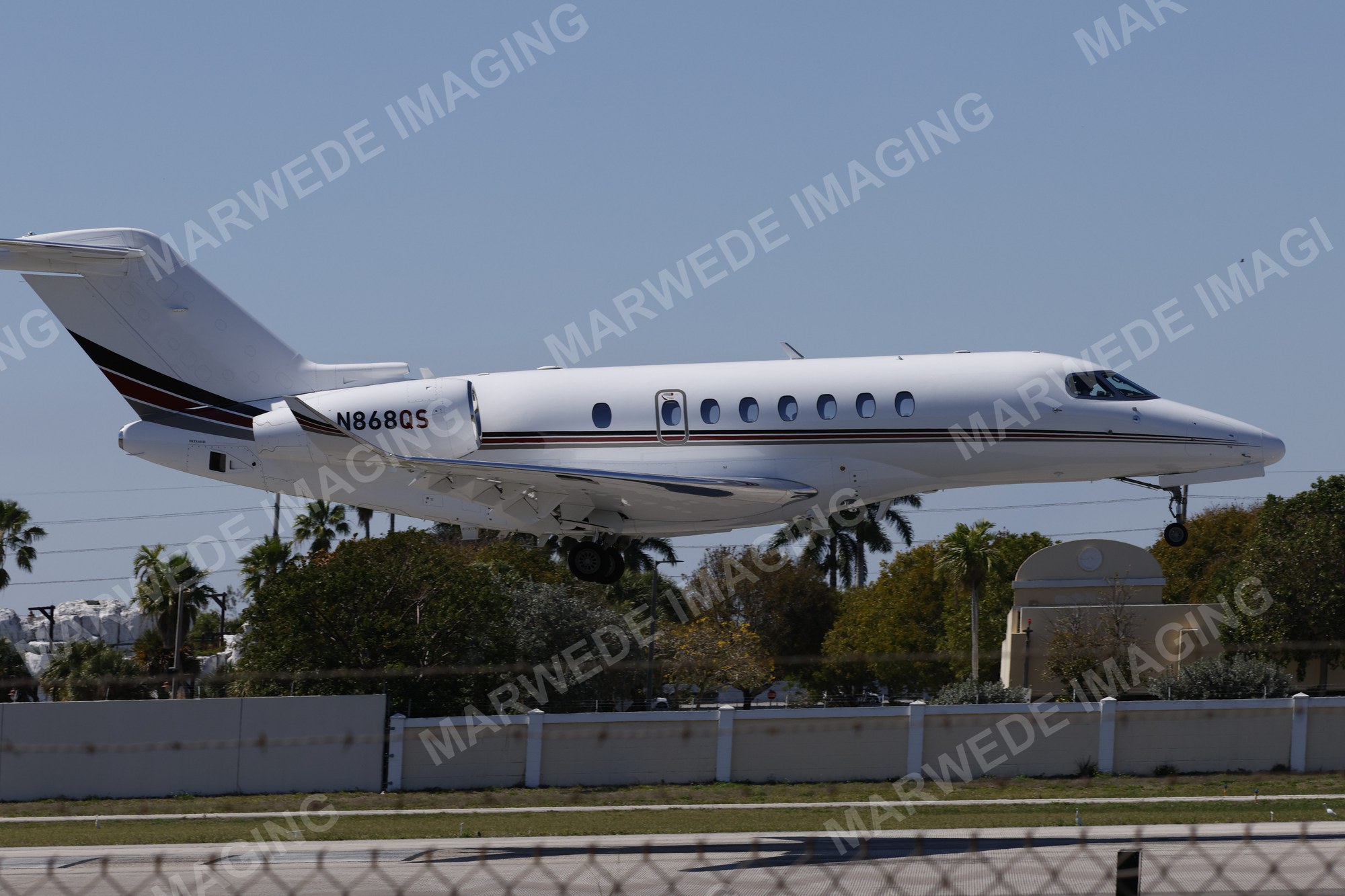 Cessna Citation Longitude N868QS photographed at KBCT on 2026-03-22